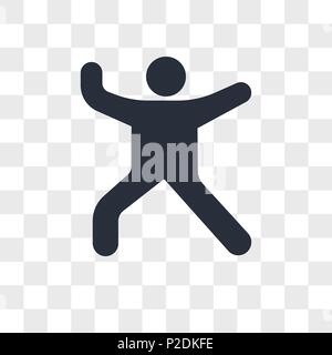 Person dance music vector icon isolated on transparent background, Person dance music logo concept Stock Vector