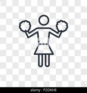 cheerleader vector icon isolated on transparent background, cheerleader logo concept Stock Vector