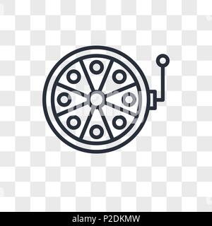 Fishing reel vector icon isolated on transparent background, Fishing reel logo concept Stock Vector