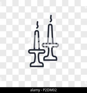 Jewish Candles vector icon isolated on transparent background, Jewish Candles logo concept Stock Vector
