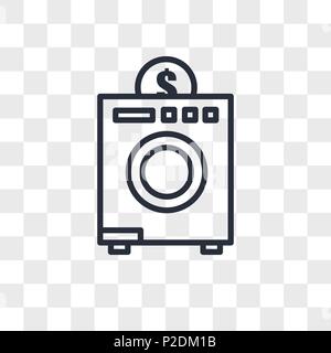 coin laundry vector icon isolated on transparent background, coin laundry logo concept Stock Vector