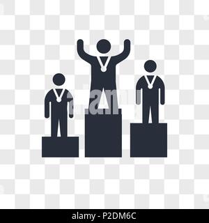 Podium vector icon isolated on transparent background, Podium logo concept Stock Vector