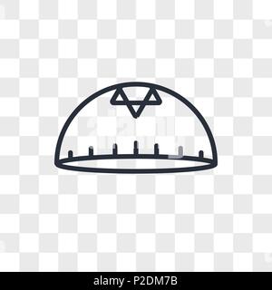 Kippah vector icon isolated on transparent background, Kippah logo concept Stock Vector