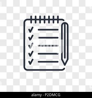 checklist vector icon isolated on transparent background, checklist logo concept Stock Vector