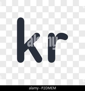 Denmark currency vector icon isolated on transparent background, Denmark currency logo concept Stock Vector