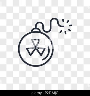 Bomb vector icon isolated on transparent background, Bomb logo concept Stock Vector