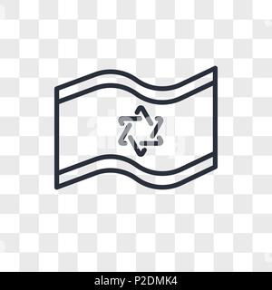 Israel Flag vector icon isolated on transparent background, Israel Flag logo concept Stock Vector