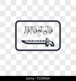 ksa flag vector icon isolated on transparent background, ksa flag logo concept Stock Vector