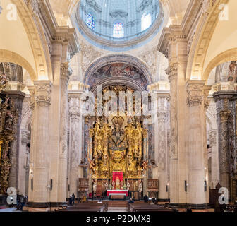 Nave of church of El Divino Salvador, Seville ( Sevilla ), Andalucia, Spain Stock Photo