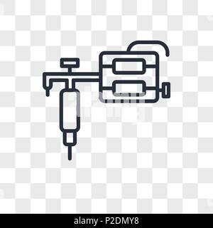 tattoo gun vector icon isolated on transparent background, tattoo gun logo concept Stock Vector