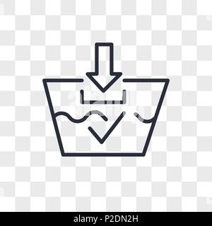 washable vector icon isolated on transparent background, washable logo concept Stock Vector
