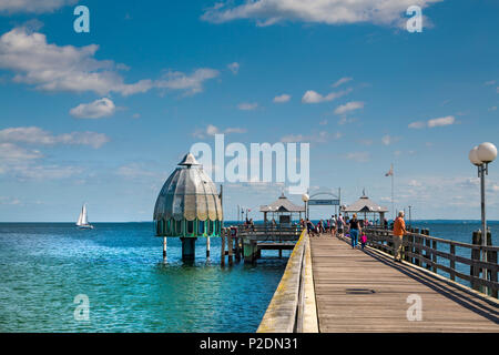 Pier with diving bell, Groemitz, Baltic Coast, Schleswig-Holstein, Germany Stock Photo