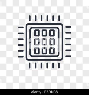 quad-core processor vector icon isolated on transparent background, quad-core processor logo concept Stock Vector