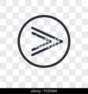 Fast forward vector icon isolated on transparent background, Fast forward logo concept Stock Vector