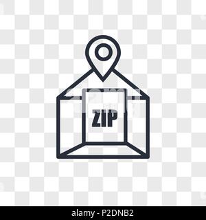 zip code vector icon isolated on transparent background, zip code logo concept Stock Vector