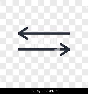 Horizontal arrows vector icon isolated on transparent background, Horizontal arrows logo concept Stock Vector