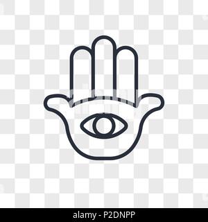 Hamsa Hand vector icon isolated on transparent background, Hamsa Hand logo concept Stock Vector