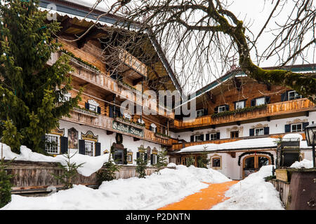 famous Hotel Stangelwirt in Going near Kitzbuehel, Tyrol, Austria, Europe Stock Photo