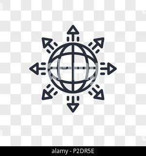 global expansion vector icon isolated on transparent background, global expansion logo concept Stock Vector