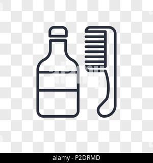 hair medicine and comb vector icon isolated on transparent background, hair medicine and comb logo concept Stock Vector