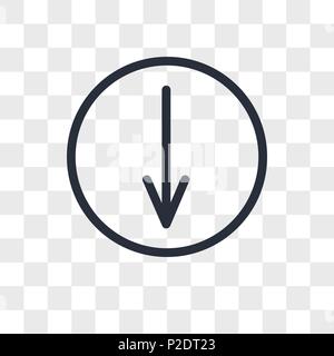 Down arrow vector icon isolated on transparent background, Down arrow logo concept Stock Vector