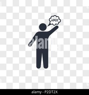 Man swearing vector icon isolated on transparent background, Man swearing logo concept Stock Vector