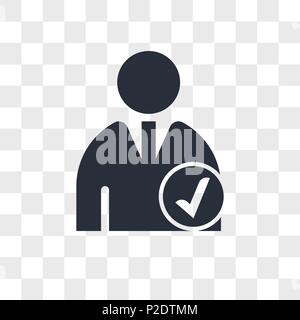Checked Profile vector icon isolated on transparent background, Checked Profile logo concept Stock Vector
