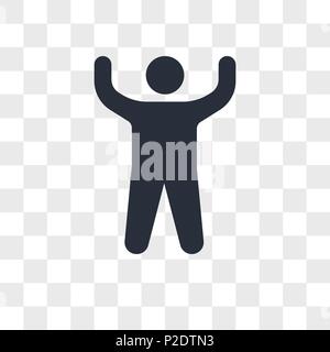 Arm up vector icon isolated on transparent background, Arm up logo concept Stock Vector