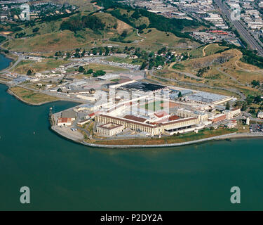 . English: Aerial view of San Quentin State Prison, in Marin County, California. Español: Prisión Estatal de San Quentin en el Condado de Marin, California . Unknown 50 SanQuentinSP Stock Photo