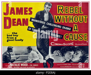 1950's Vintage Movie Film Poster 'Rebel Without a Cause' (1955) starring James Dean Natalie Wood Sal Mineo... ( alternative image hi res 2J8TF) Stock Photo