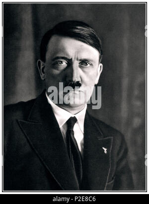 1930's Adolf Hitler (1889-1945) formal portrait B&W in civilian clothing Nazi Chancellor of Germany 1933-45. Stock Photo