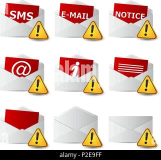 icon convert set 2d with exclamation sign on white Stock Vector