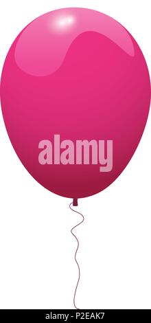 Pink glossy balloon on white background Stock Vector