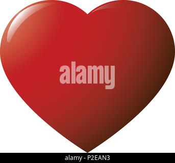 Red heart on white background vector Stock Vector Image & Art - Alamy