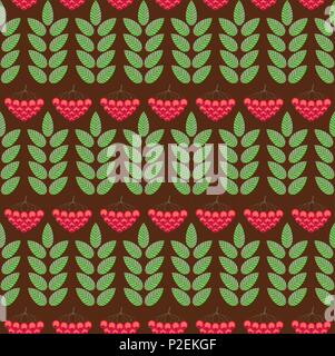 Seamless pattern with ashberry. vector illustration Stock Vector