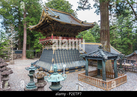 Gold decorated buildings and lanterns at Toshogu-Shrine, Nikko, Tochigi Prefecture, Japan Stock Photo