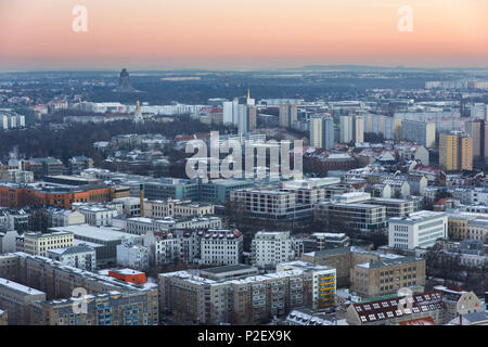 Architecture, Exterior View, From Above, Sunset, Saxony, Leipzig, Germany, Europe Stock Photo