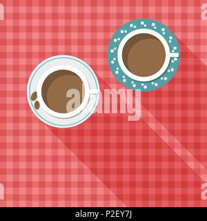 Abstract Card With Coffee Cups. Positive And Fun Start Of The Day Concept Stock Vector