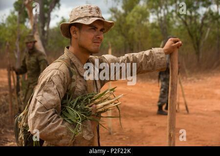 U.S. Marine Lance Cpl. Maxwell Martin arrives to a new location at Daly River region, Northern Territory, Australia, on September 4, 2016. The purpose of Exercise Kowari is to enhance the United States, Australia, and China’s friendship and trust, through trilateral cooperation in the Indo-Asia-Pacific region. (U.S. Marine Corps photo by Lance Cpl. Osvaldo L. Ortega III) Stock Photo