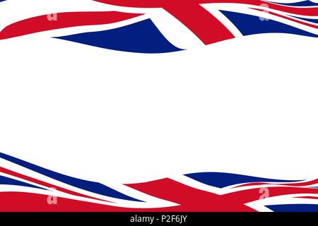 Frame template with two waving United Kingdom flags Stock Vector