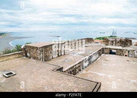 Cijin beach and Cihou Fort in Kaohsiung, Taiwan Stock Photo