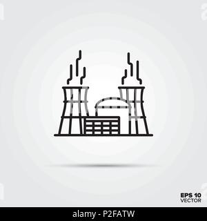 Nuclear power plant line icon vector. Industry and energy symbol. Stock Vector
