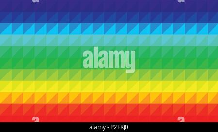 Colorful rainbow low poly vector gradient background. Polygonal texture, good as a cell phone, marketing material, or website backdrop. All polygons a Stock Vector
