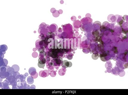 Magenta, purple, and black bubbles, grunge background vector. Ink splatter, blots, spot elements. Watercolor paint splashes pattern, fluid stains spot Stock Vector