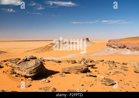 Libyan Desert, Stony Desert, Akakus mountains, Libya, Sahara, North Africa Stock Photo