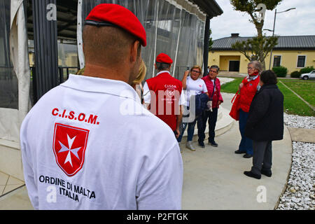 The Delegation of Sovereign Military Order of Malta, during the visit at caserma Ederle, 22 Sept. 2016, Vicenza, Italy. The Sovereign Military Order of Malta (SMOM) or Order of Malta, is a Roman Catholic religious order traditionally of military, chivalrous and noble nature for defense of Catholic faith and assistance to the poor. (U.S. Army photo by Visual Information Specialist Paolo Bovo/Released)