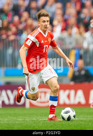 Moscow, Russia- Saudi Arabia, Soccer, Moscow, June 14, 2018 Aleksandr GOLOVIN, Russia Nr.17  RUSSIA - SAUDI ARABIA 5-0 FIFA WORLD CUP 2018 RUSSIA opening match, Season 2018/2019,  June 14, 2018 Luzhniki Stadium in Moscow, Russia. © Peter Schatz / Alamy Live News Stock Photo