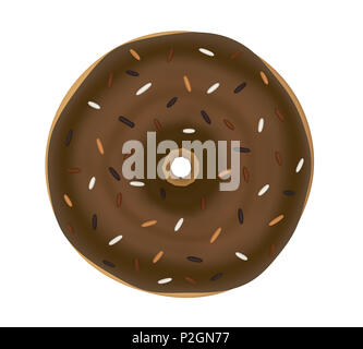 Chocolate Glazed Donut Isolated Stock Photo - Alamy