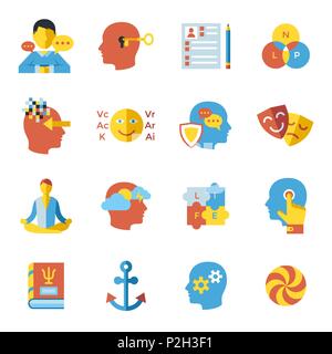 Digital vector neuro linguistic programming icon set Stock Vector