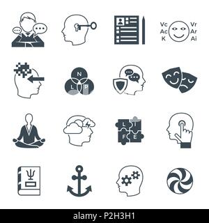 Digital vector neuro linguistic programming icon set Stock Vector